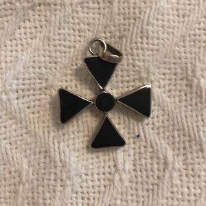 Silver and Black Cross Pendant